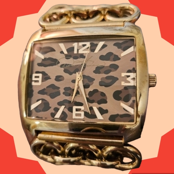 Watch -Thick Wide Link Animal Print Watch..New Battery - Picture 7 of 14